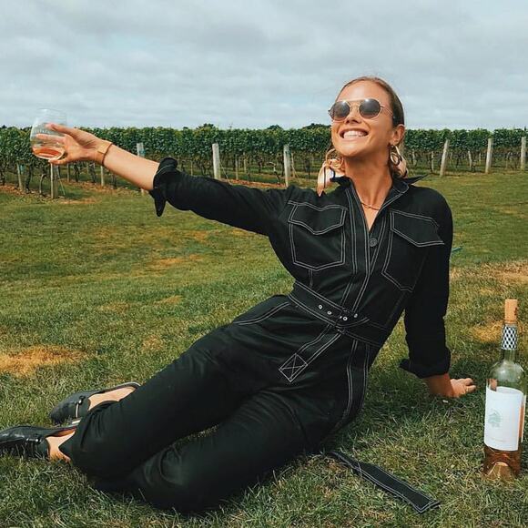 ORSEUND IRIS Workwear Belted Cotton Jumpsuit in Black Size M - Picture 5 of 16